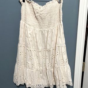 Strapless cream dress American eagle size XL